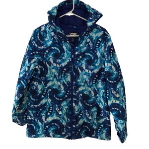 Lands End Kids Size XL Insulated Jacket 14H-16H Tie Dye Swirl